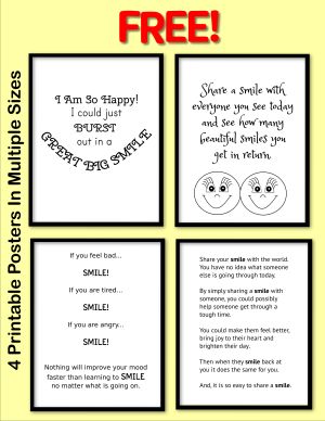 free share your smile posters