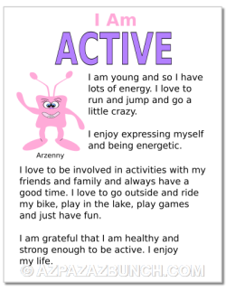 I am active kids printable poster