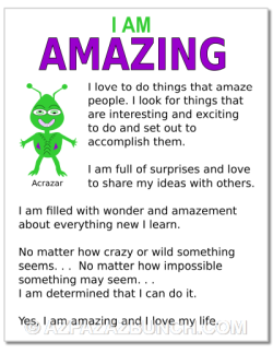 I am amazing printable stickers, cards and posters for amazing kids