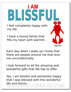 I am blissful poster, printable stickers live life blissfully