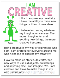I am creative poster and stickers for creative kids