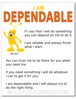 I am dependable character poster