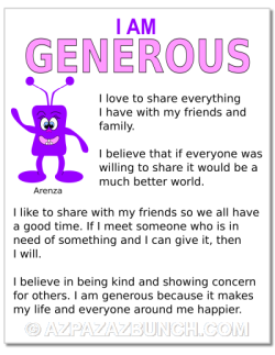 I am generous, printable stickers and poster
