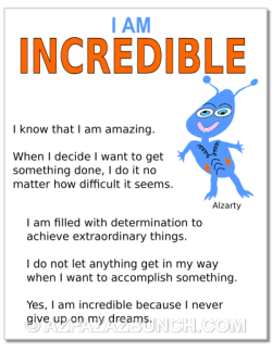 I am incredible, super hero poster and stickers