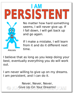 I am persistent, persistence poster