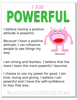 I am powerful, empowering kids poster