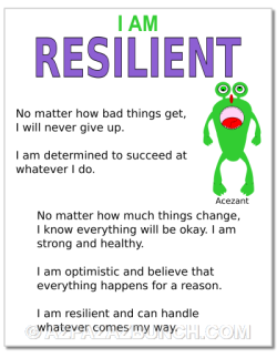 I am resilient, resilience poster