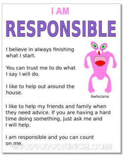 I am responsible printable poster
