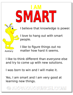 I am smart, printable stickers and poster