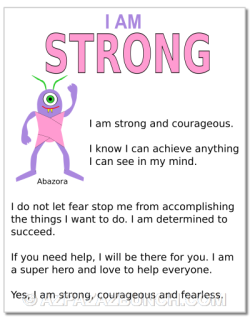 I am strong kids wall art poster, be strong and courageous