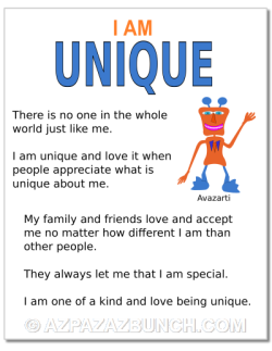 I am unique poster for your unique child