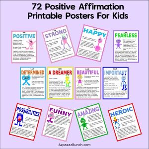 fun positive affirmation posters for kids room decor