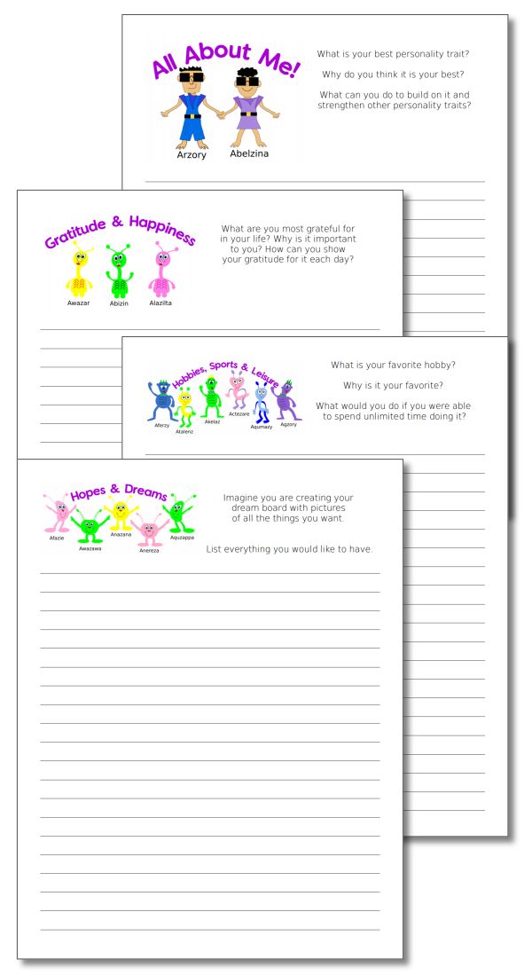 printable character journal pages