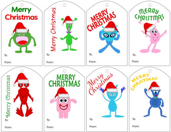 free positive character gift tags