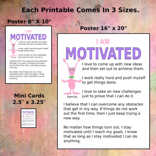 colorful printable posters 3 sizes