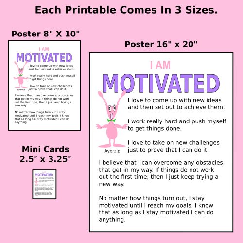 colorful printable posters 3 sizes