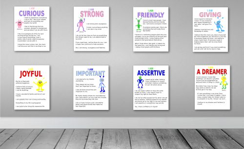 colorful printable posters on wall