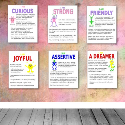 colorful printable posters on wall