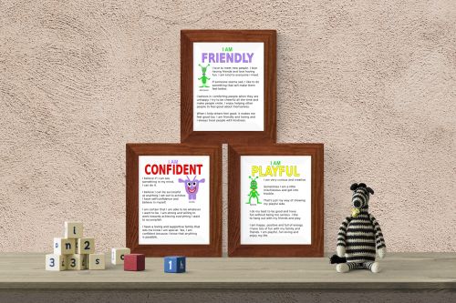 printable confident, friendly, playful posters
