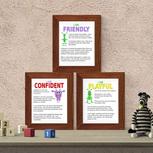 printable confident, friendly, playful posters
