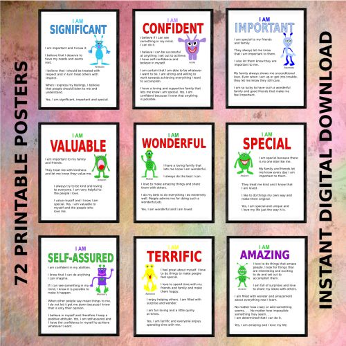 confidence and self belief printable posters