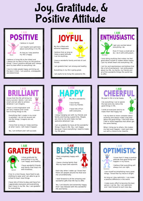 joy, gratitude, positive attitude posters