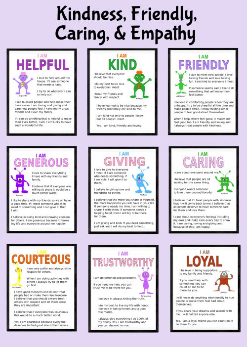 kindness, friendship, caring, empathy posters